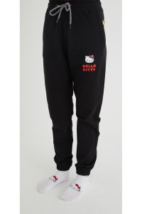 Lisanslı Baskılı Siyah Pamuk Likralı Eşofman Altı - 2