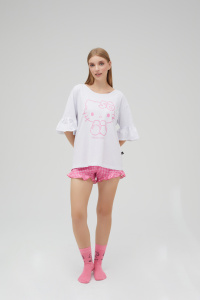 Lisanslı Düğmeli Uzun Kol Pantolonlu Pijama Takımı - 6