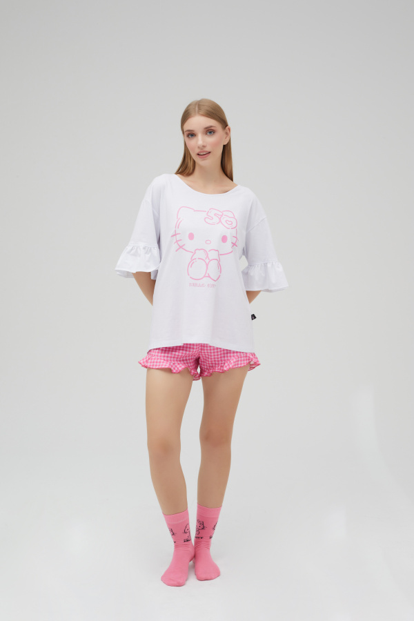 Lisanslı Düğmeli Uzun Kol Pantolonlu Pijama Takımı - 6