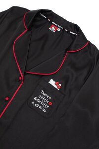 Lisanslı Düğmeli Uzun Kol Saten Pijama Takımı - 2