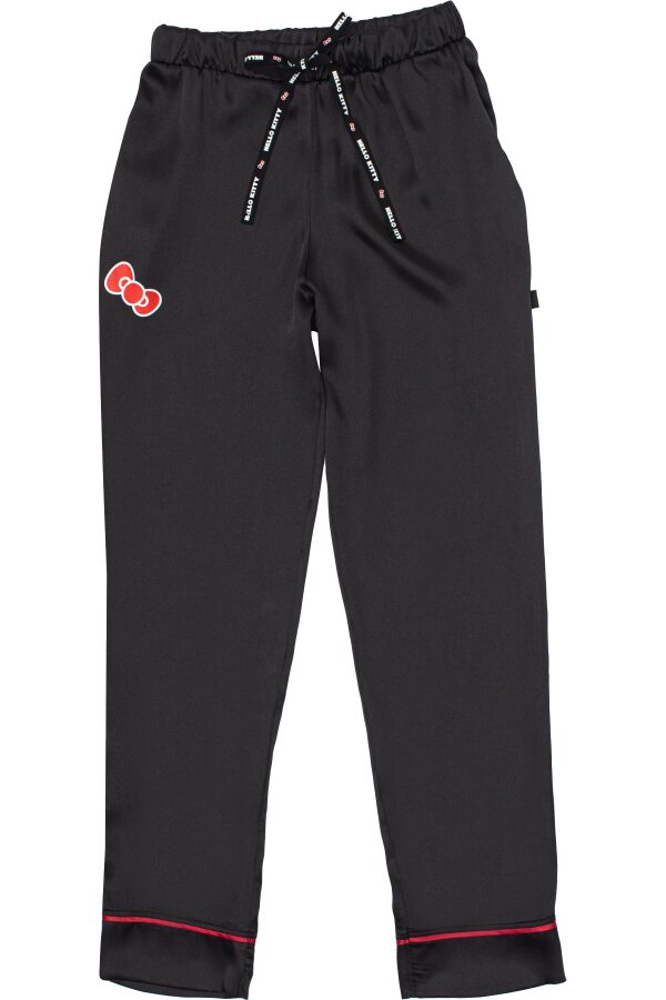 Lisanslı Düğmeli Uzun Kol Saten Pijama Takımı - 1