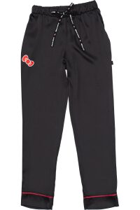 Lisanslı Düğmeli Uzun Kol Saten Pijama Takımı - Hello Kitty