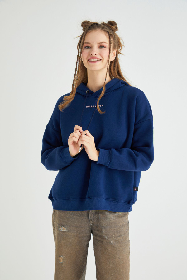 Lisanslı Kapüşonlu Kalın Sweatshirt - 4