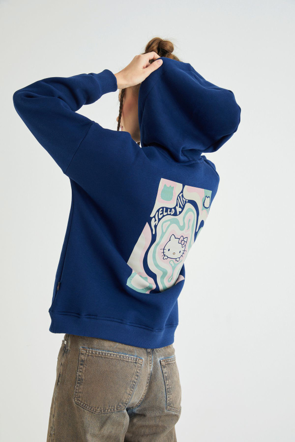 Lisanslı Kapüşonlu Kalın Sweatshirt - 2