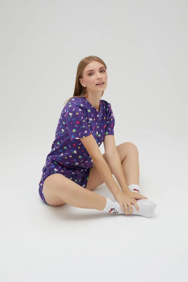 Lisanslı Kısa Kollu Şortlu Pamuklu Pijama Takımı - 3