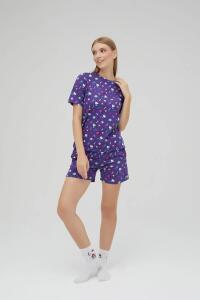 Lisanslı Kısa Kollu Şortlu Pamuklu Pijama Takımı - 5