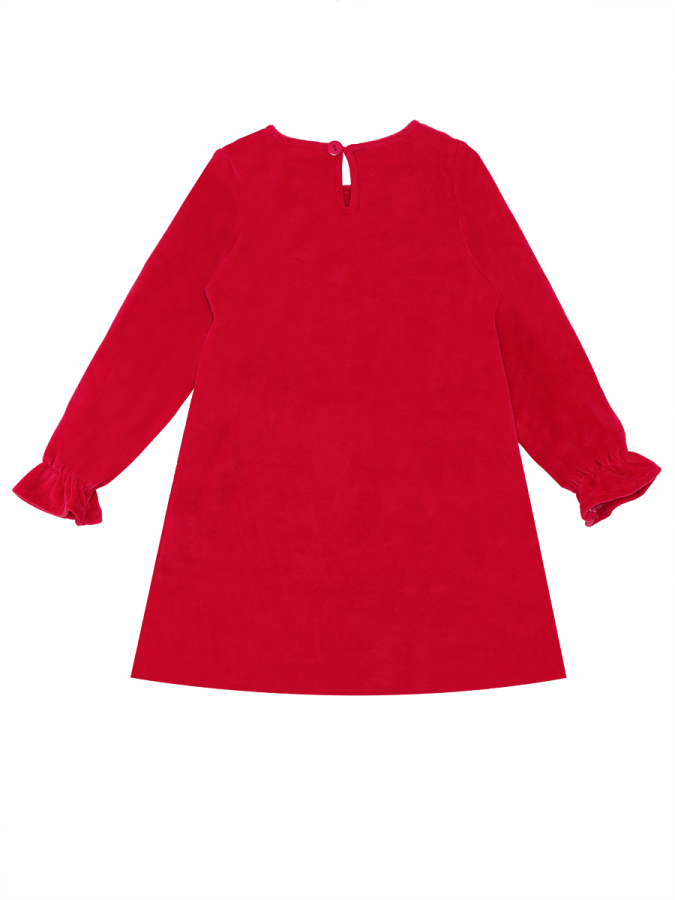Little Deer Girl Red Velvet Xmas Dress - 4