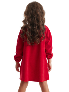 Little Deer Girl Red Velvet Xmas Dress - 2