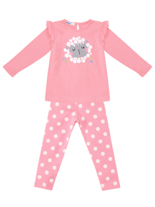 Little Lamb Baby Girl T-shirt and Leggings Set - 2