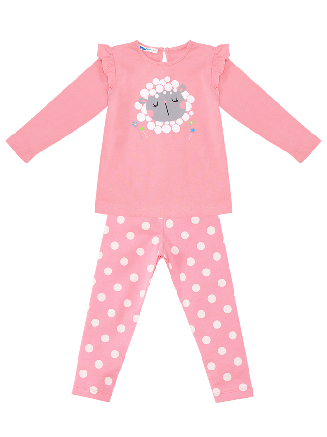 Little Lamb Baby Girl T-shirt and Leggings Set - 2