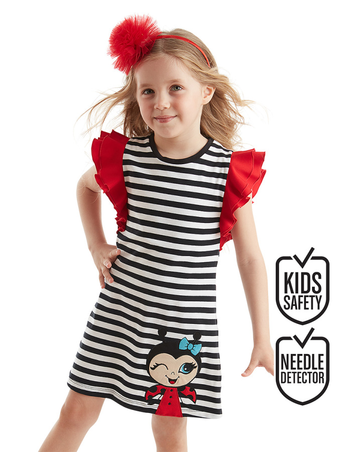 LMG Ladybug Stripped Girl Dress - 1