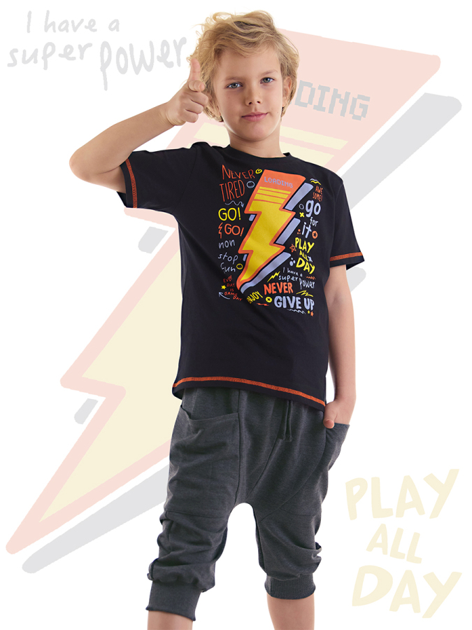 Loading Boy T-shirt&Capri Pants Set - 1