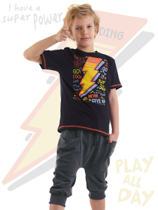 Loading Erkek Çocuk Yazlık T-shirt Kapri Takım - 1