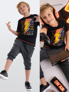 Loading Erkek Çocuk Yazlık T-shirt Kapri Takım - MSHB&G