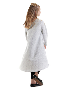 Loose Asymmetric Girl Grey Dress - 2