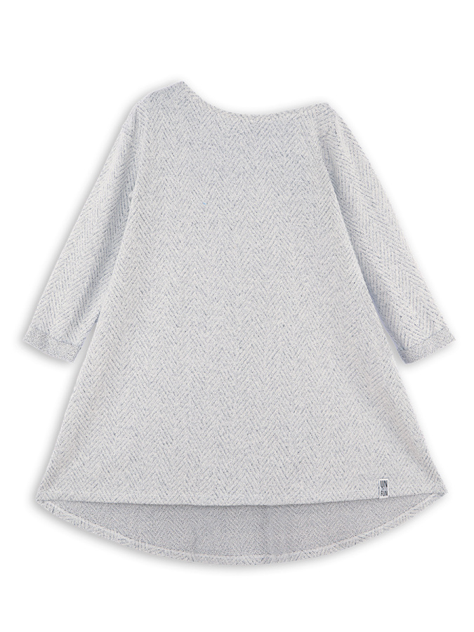 Loose Asymmetric Girl Grey Dress - 3