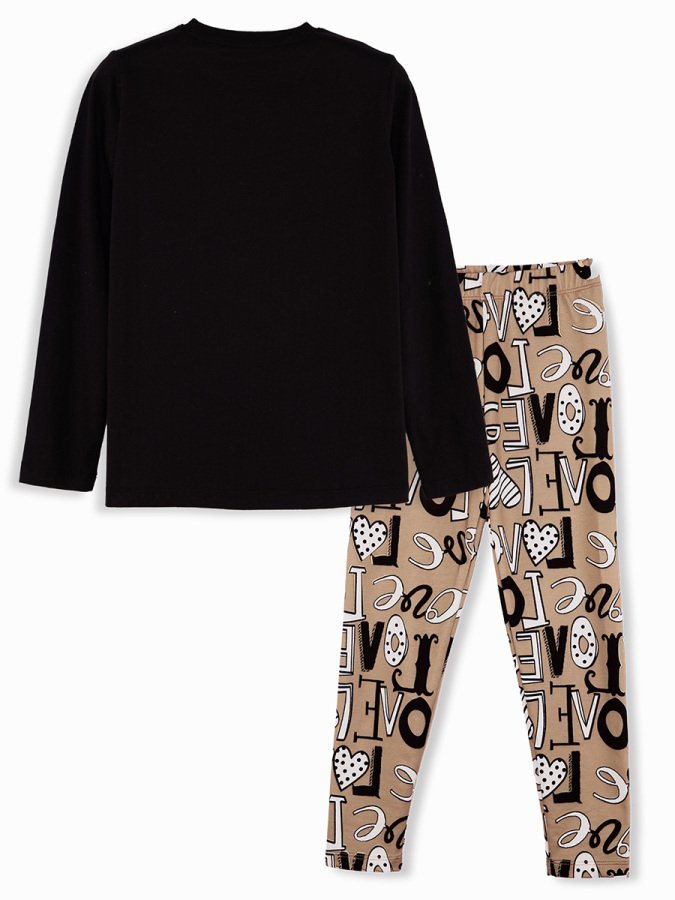 Love Cat Girl T-shirt Leggings Set - 4