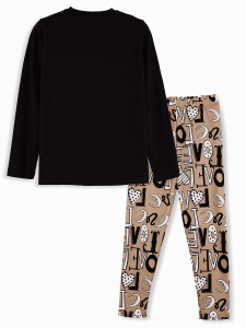 Love Cat Girl T-shirt Leggings Set - 4