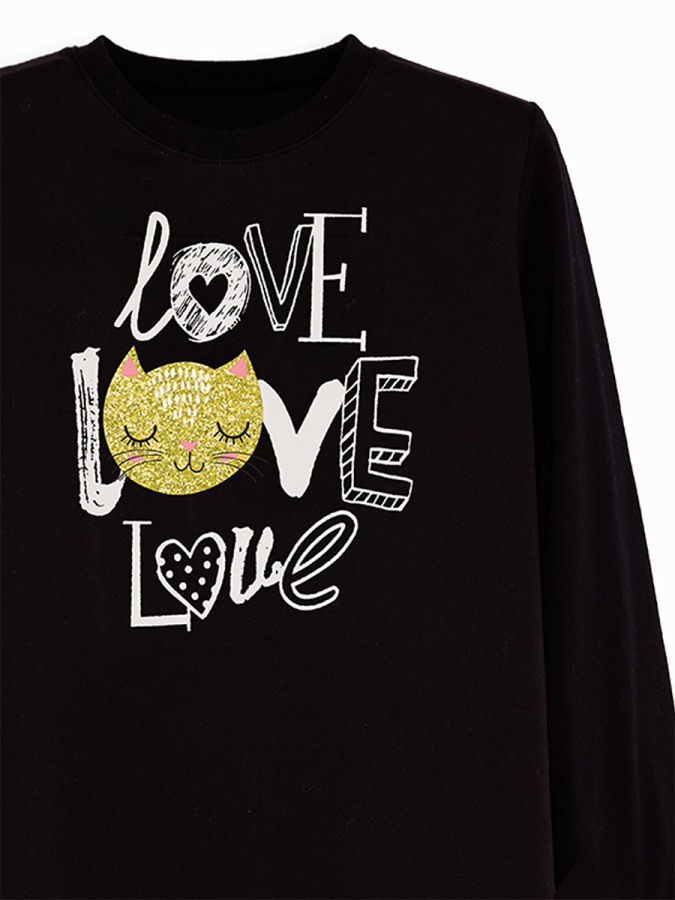 Love Cat Girl T-shirt Leggings Set - 5