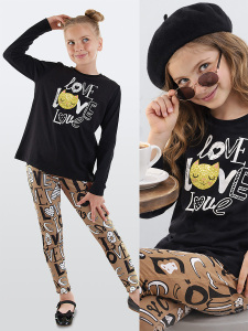 Love Kız Çocuk T-shirt Tayt Takım - 1