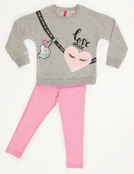 Love Inside Girl Sweatshirt&Leggings Set - Thumbnail