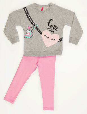 Love Inside Girl Sweatshirt&Leggings Set - 3