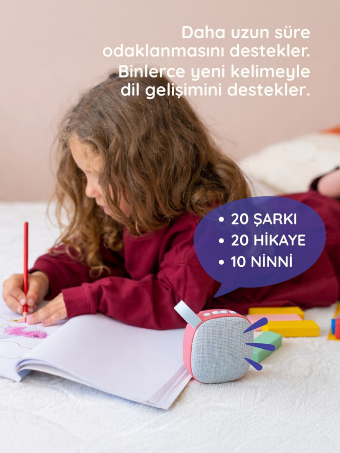 Lumaverse Luma Şarkı ve Hikaye Kutusu - Eğitici Masalcı & Radyasyonsuz Uyku Ve Yol Arkadaşı - Kırmızı - 2
