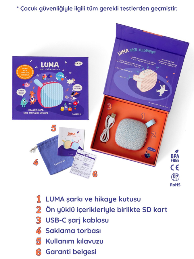 Lumaverse Luma Şarkı ve Hikaye Kutusu - Eğitici Masalcı & Radyasyonsuz Uyku Ve Yol Arkadaşı - Kırmızı - 6