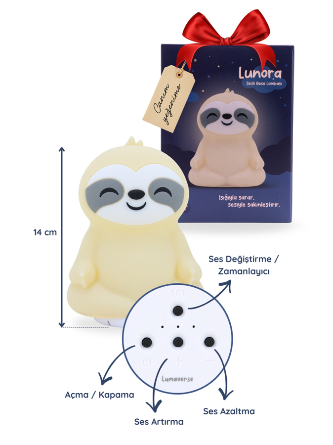 Lumaverse Lunora Beyaz Gürültü Makinesi | Bebek Uyku Cihazı | 7 Ses 9 Renk | Gece Lambası - 4