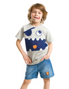 Maceraperest Erkek Çocuk T-shirt Denim Şort Takım - Denokids