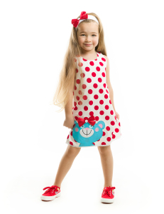 Mavi Ayıcık Elbise+Saç Kız Çocuk Bandı - Denokids