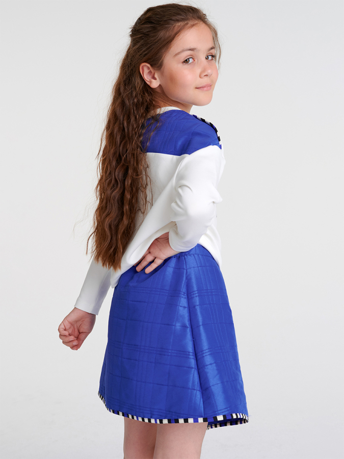 Mavi Kapitone Etek Blüz Takım - 2