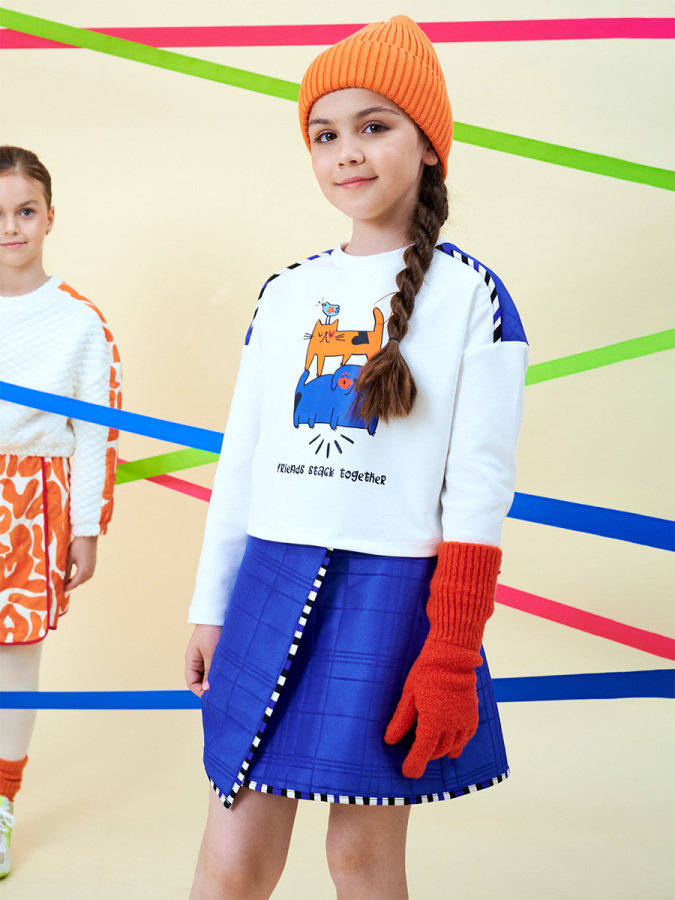 Mavi Kapitone Etek Blüz Takım - 4