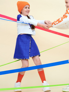 Mavi Kapitone Etek Blüz Takım - 5