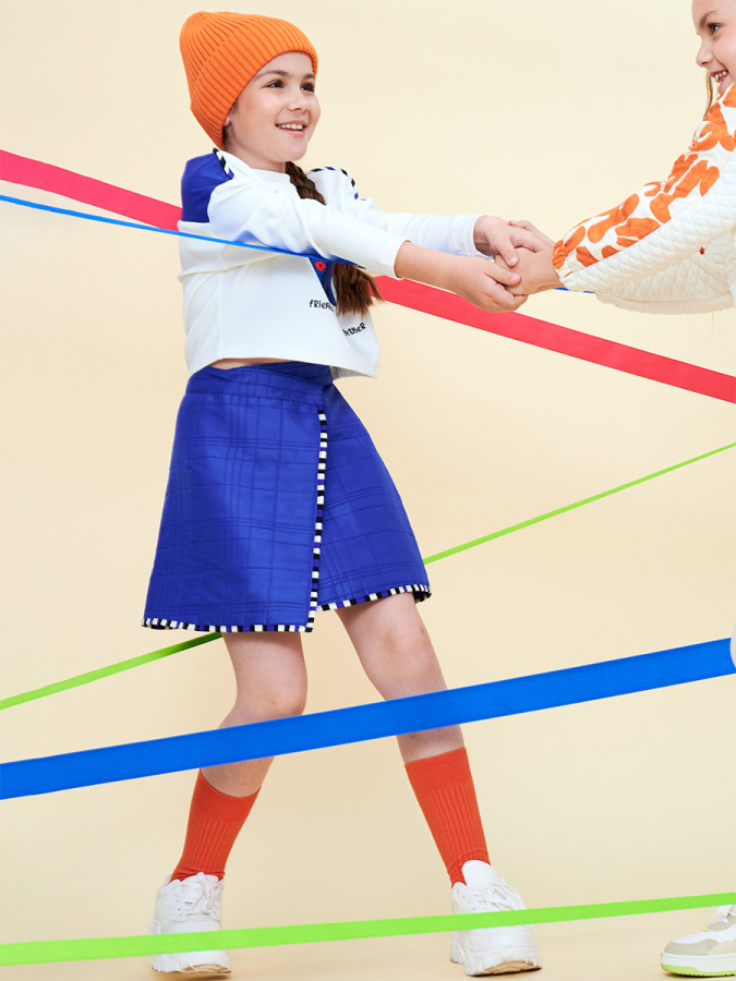 Mavi Kapitone Etek Blüz Takım - 5