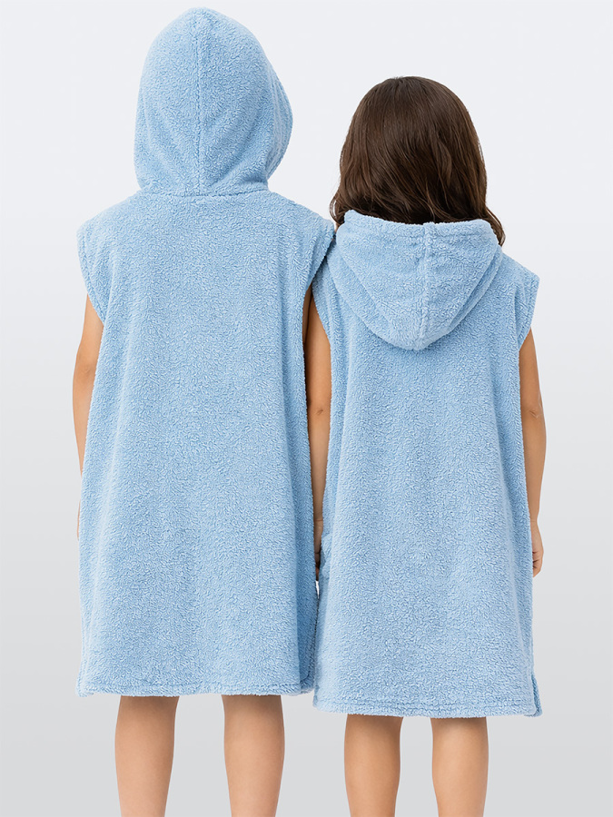 Unisex Çocuk Plaj Havlusu Havlu Bornoz Kapüşonlu Fermuarlı Standart - 2