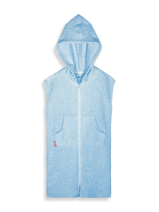 Unisex Çocuk Plaj Havlusu Havlu Bornoz Kapüşonlu Fermuarlı Standart - 4