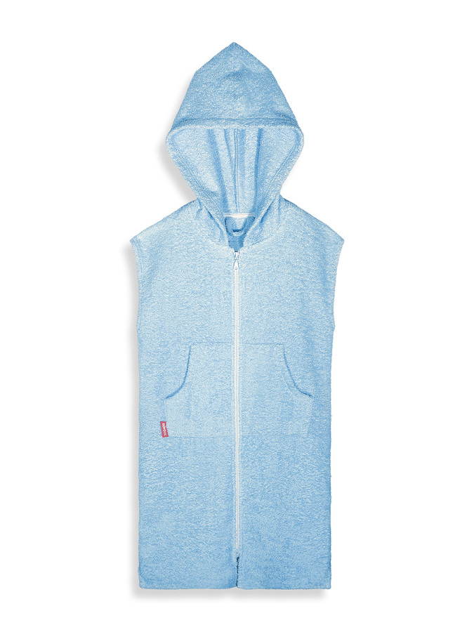 Unisex Çocuk Plaj Havlusu Havlu Bornoz Kapüşonlu Fermuarlı Standart - 4