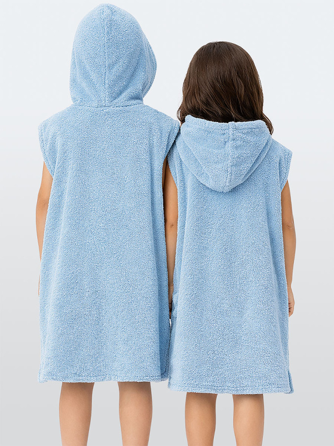 Unisex Çocuk Plaj Havlusu Havlu Bornoz Kapüşonlu Fermuarlı Standart - 2