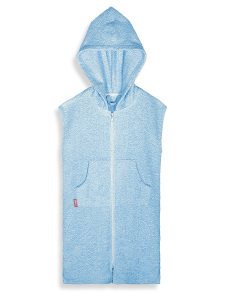 Unisex Çocuk Plaj Havlusu Havlu Bornoz Kapüşonlu Fermuarlı Standart - 4