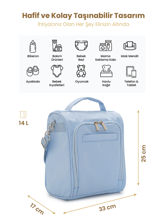 Mavi SnapPack Çok Fonksiyonlu Çapraz Anne Çantası - 2