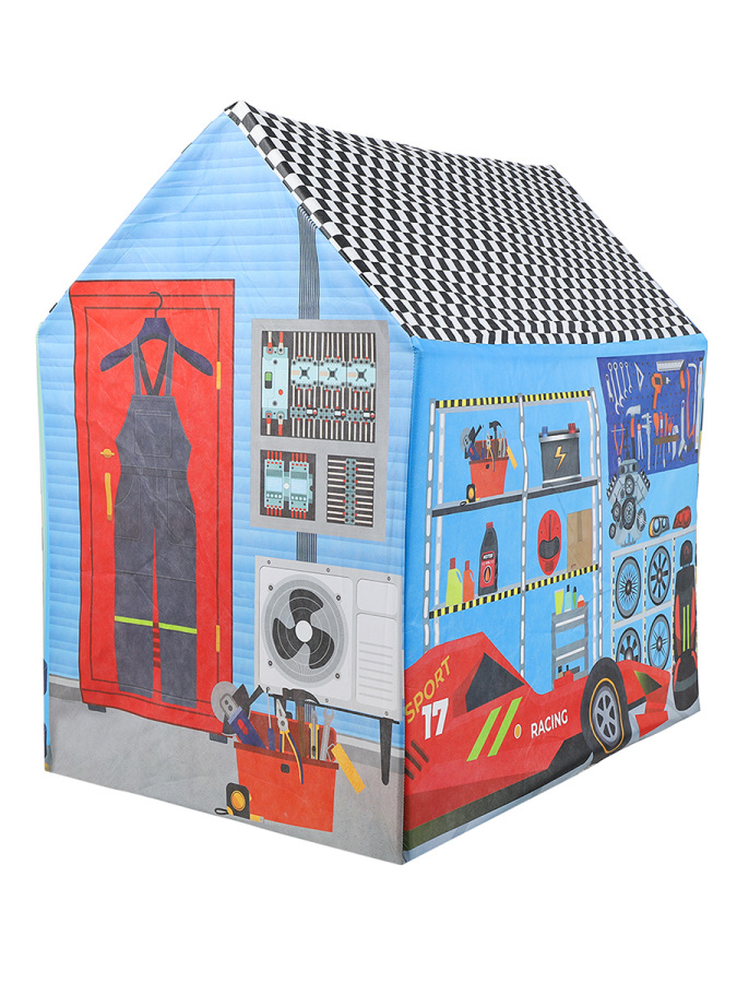 Mavi Yarış Arabalı Erkek Çocuk Oyun Evi Katlanabilir ve Eğlenceli Oyun Çadırı - 3