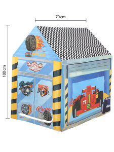 Mavi Yarış Arabalı Erkek Çocuk Oyun Evi Katlanabilir ve Eğlenceli Oyun Çadırı - 2