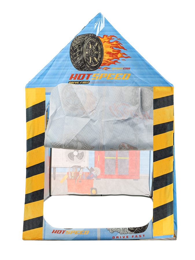 Mavi Yarış Arabalı Erkek Çocuk Oyun Evi Katlanabilir ve Eğlenceli Oyun Çadırı - 5