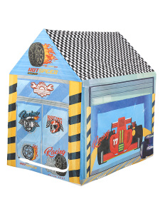 Mavi Yarış Arabalı Erkek Çocuk Oyun Evi Katlanabilir ve Eğlenceli Oyun Çadırı - 7