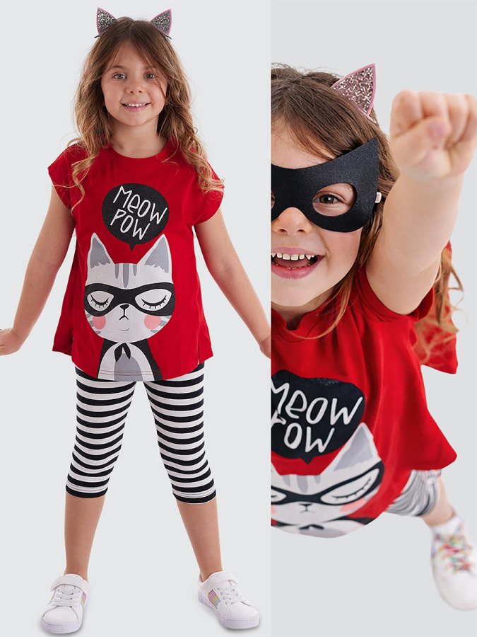Meow Pow Girl Tunic&Leggings Set - 1