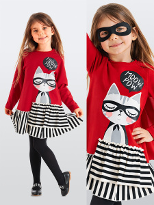 Meow Pow Red Girl Dress - MSHB&G