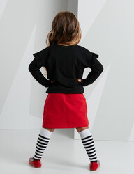 Meow Red Black Girl Skirt Set - Thumbnail