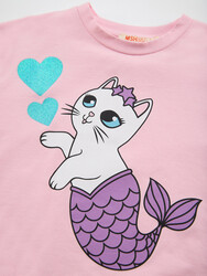 Mermaid Cat Girl T-shirt&Leggings Set - Thumbnail
