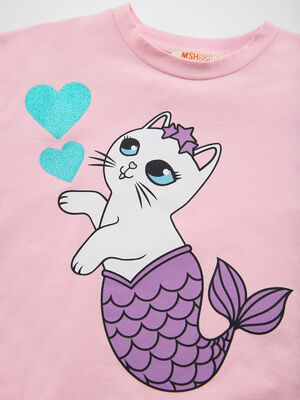 Mermaid Cat Girl T-shirt&Leggings Set